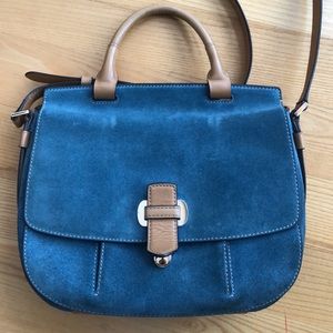 Michael Kors blue suede crossbody